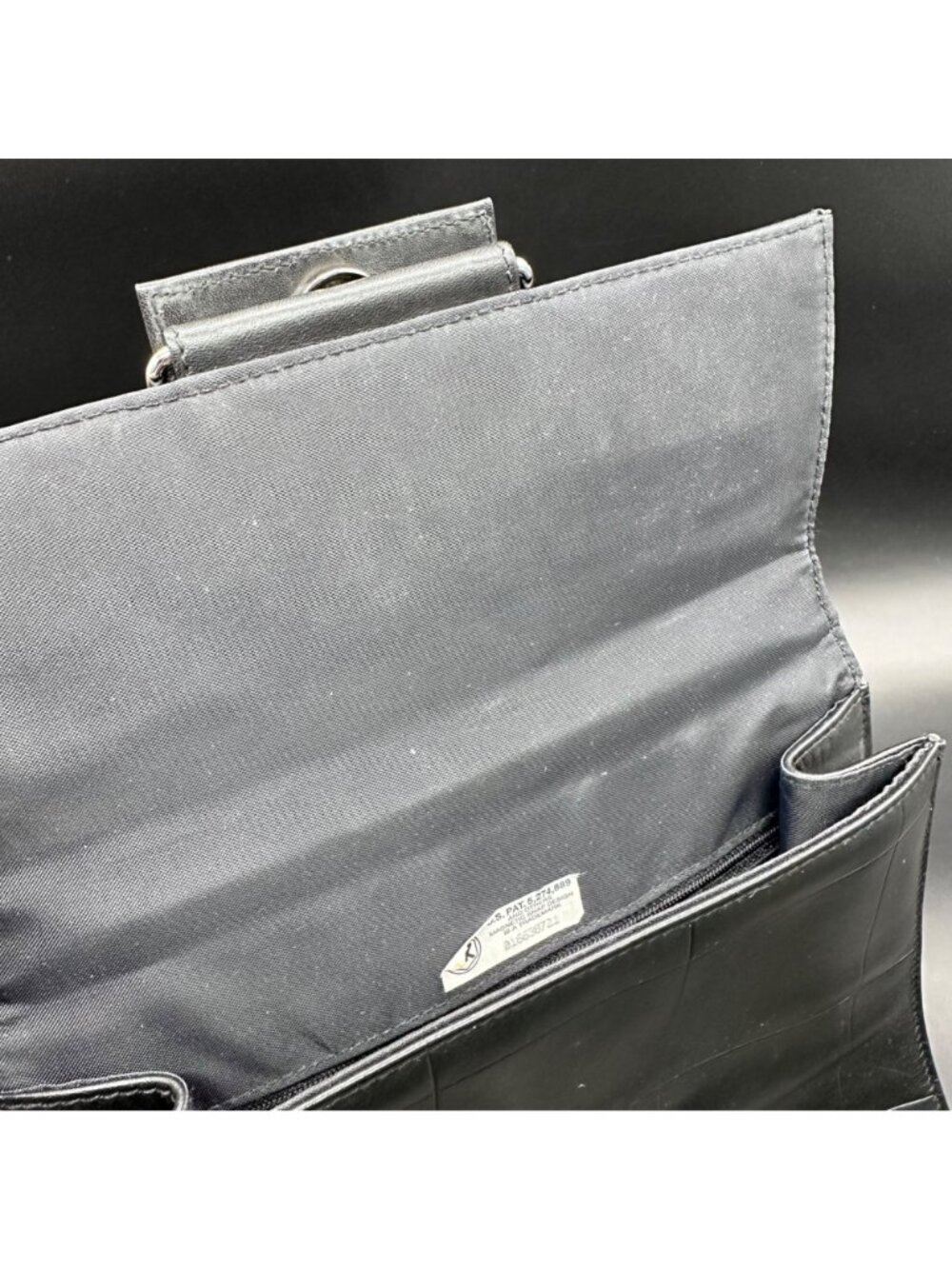 Vintage Purse Faux Leather Black Y2K Handbag Top Handle Silver Buckle Retro - Picture 8 of 16